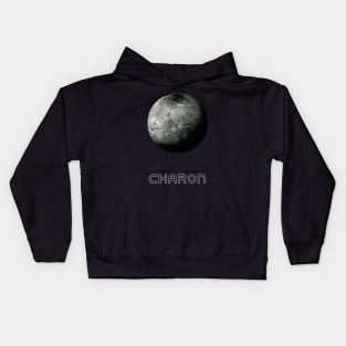 Pluto’s moon Charon (grayscale) Kids Hoodie